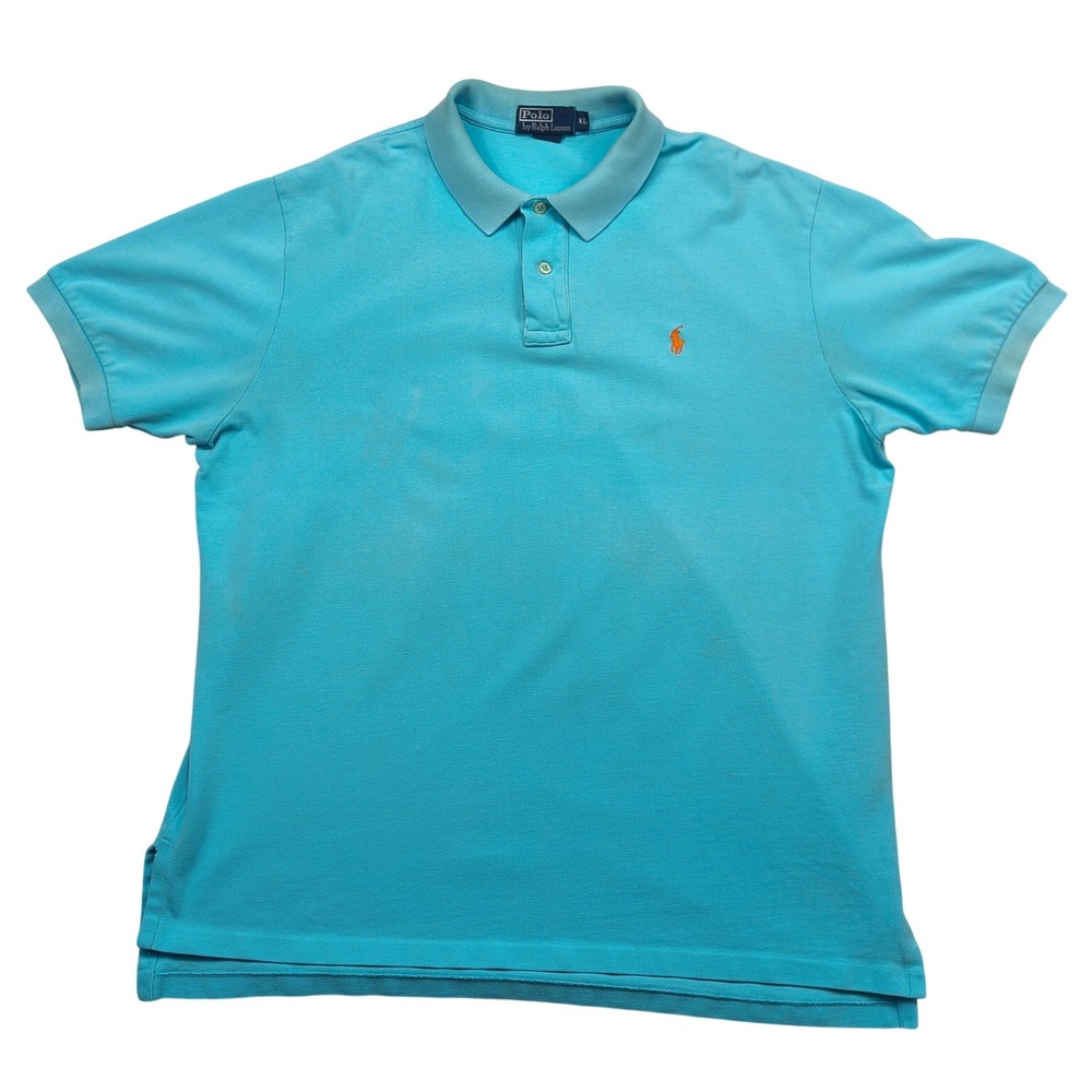 Polo Ralph Lauren‎ Mens XL Turquoise Blue Short Sleeve Cotton Pique Polo Shirt